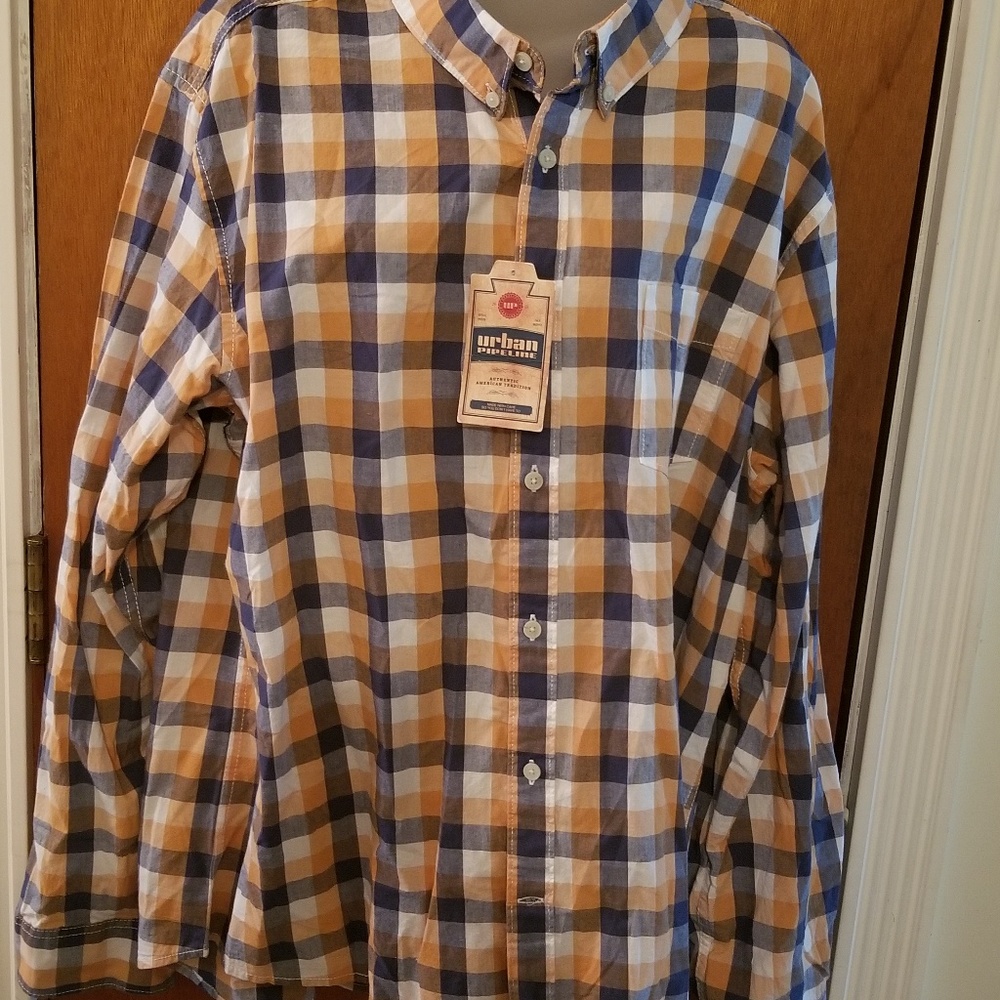 Urban Pipeline Mens Plaid Long Sleeve Shirt 2X NWT